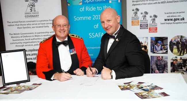 Clive, Pinnacle CEO, signing the Armed Forces covenant